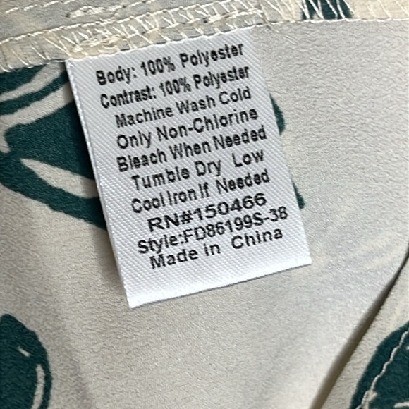 Fun 2 Fun stitchfix Beige and Dark Green Floral Blouse - Picture 10 of 11